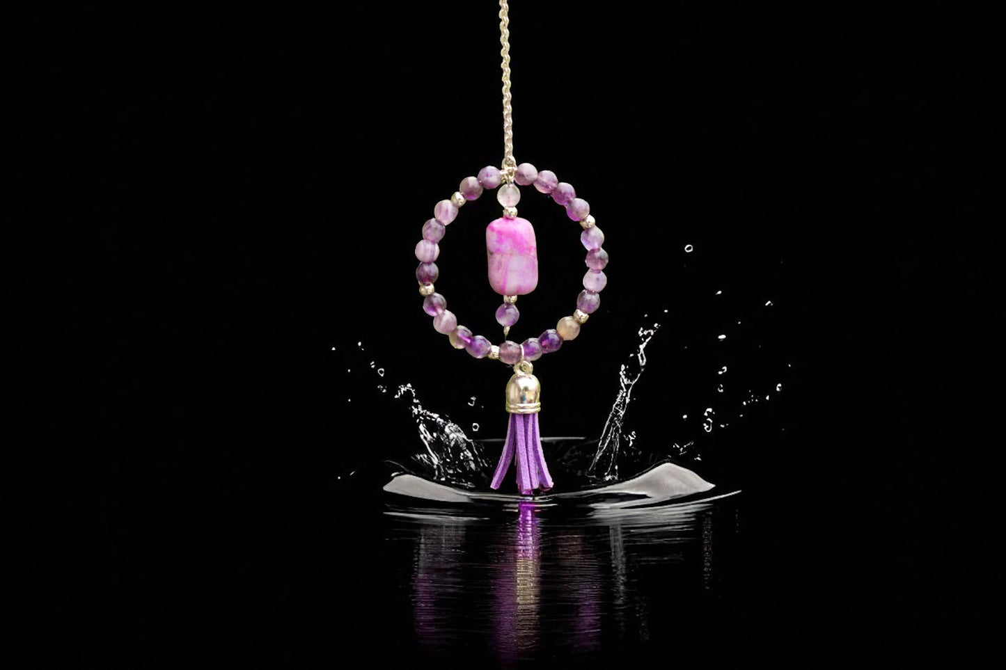 Amethyst Rearview Mirror Car Charm