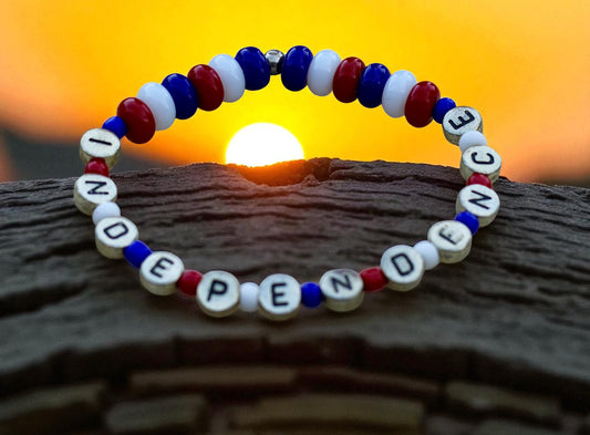 “RED,WHITE AND BLUE INDEPENDENCE PATRIOTIC BRACELET