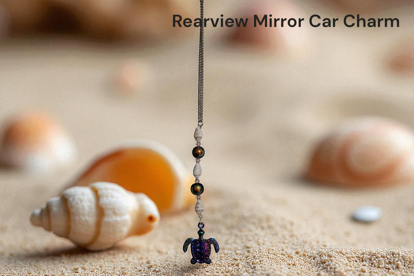 “RAINBOW ALLOY SEA TURTLE REARVIEW MIRROR CAR CHARM”