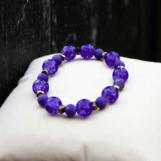 “PURPLE CRACKLE QUARTS BRACELET”